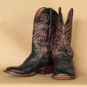 Lucchese Ostrich Hide Boots Great Condition 8 1/2